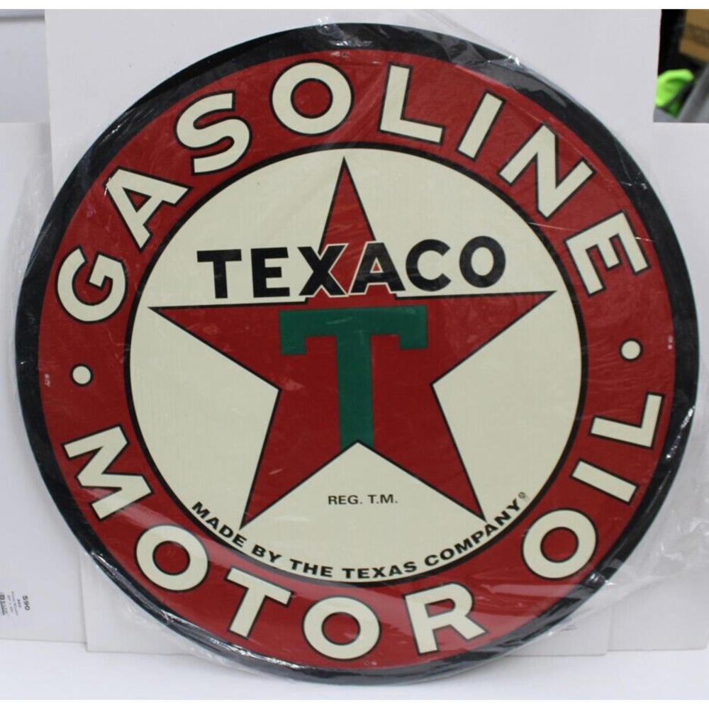 Vintage Texaco Gasoline Motor Oil Rare Advertising 24" Oval Shaped Sign Décor